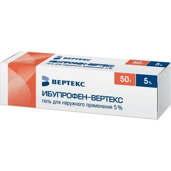 Ибупрофен -Вертекс гель 5% туба 50г ^