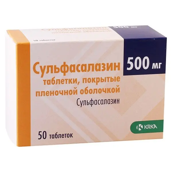 Сульфасалазин 500мг №50 таб ^ Сульфасалазин 500мг №50 таб ^