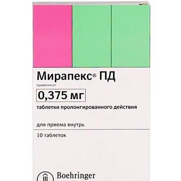 Мирапекс ПД таб.пролонг.0,375 №10 ^.