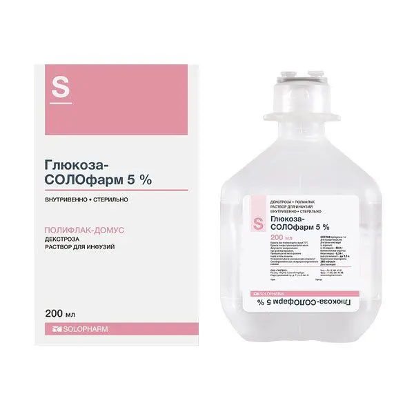 Глюкоза-Солофарм 5%-200мл фл ^