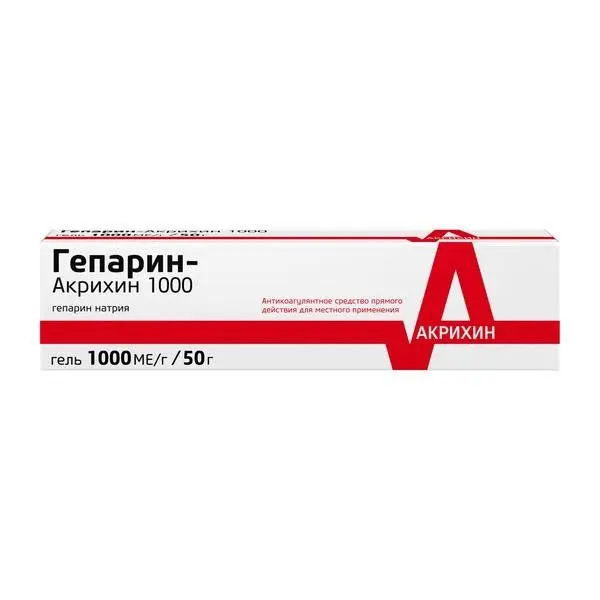 Гепарин- Акрихин 1000 гель 30г. ^