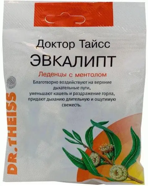 Д-р Тайсс Леденцы Эвкалипт ментол + вит. С 75г