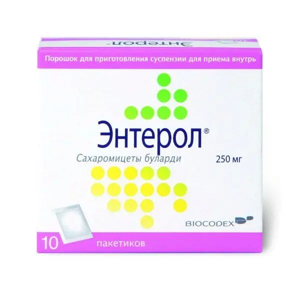 Энтерол 0.25г пак пор д/сусп. №10 ^ Энтерол 0.25г пак пор д/сусп. №10 ^