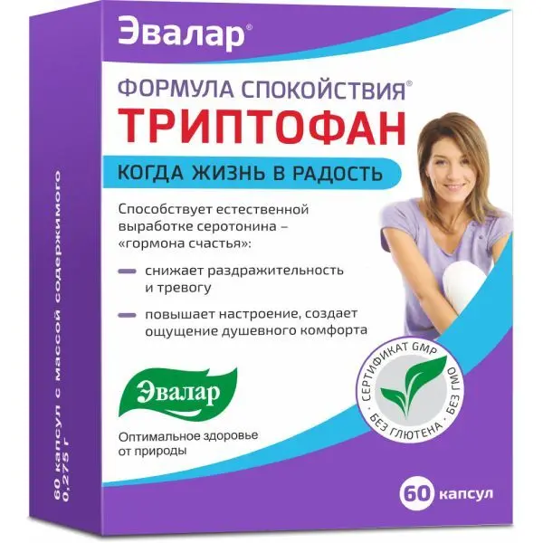 Формула Спокойствия Триптофан 0.75г №60 капс блистер Формула Спокойствия Триптофан 0.75г №60 капс блистер