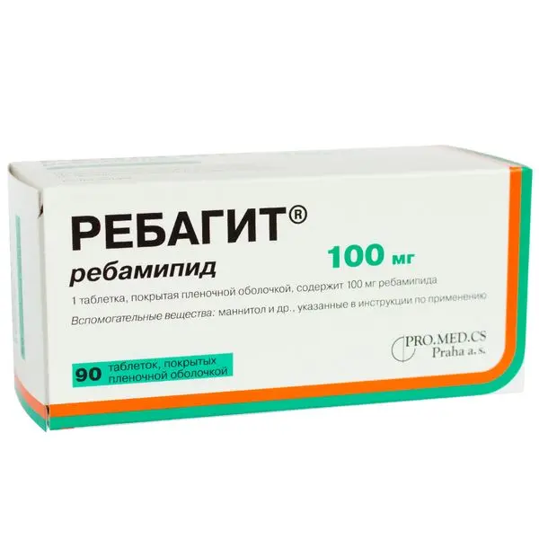 Ребагит 100мг №90 таб. п/о Ребагит 100мг №90 таб. п/о