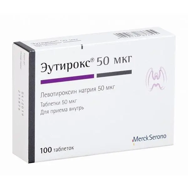 Эутирокс 50мкг таб №100.^ Эутирокс 50мкг таб №100.^