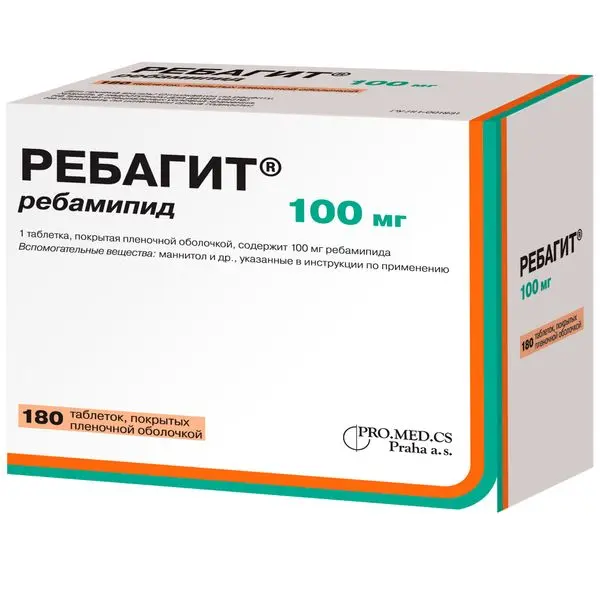 Ребагит 100мг №180 таб. п/о ^ Ребагит 100мг №180 таб. п/о ^