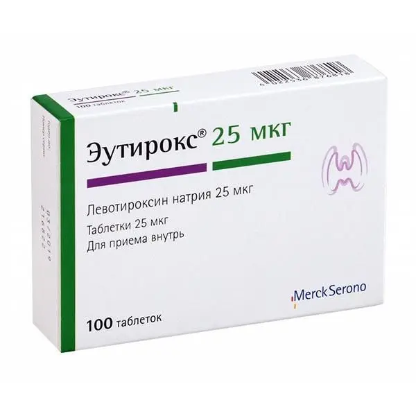 Эутирокс 25мкг таб №100.^ Эутирокс 25мкг таб №100.^