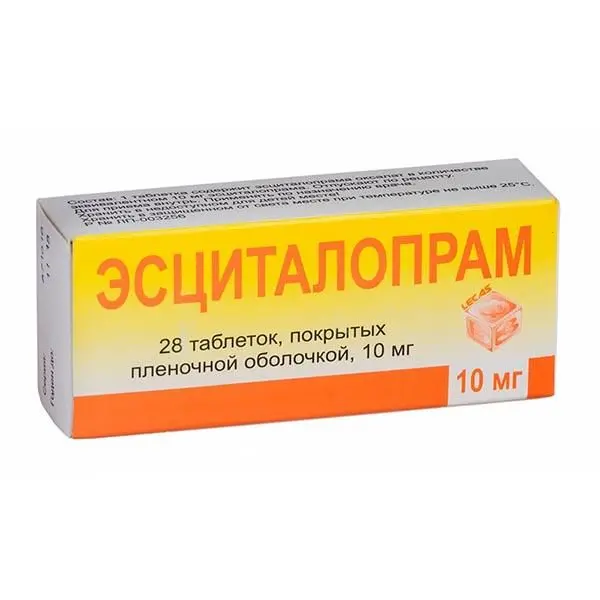Эсциталопрам 10мг №28 таб п/о ^ Эсциталопрам 10мг №28 таб п/о ^