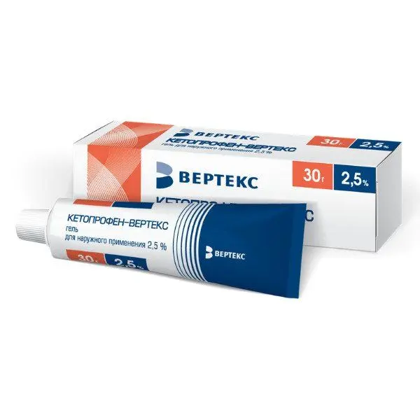 Кетопрофен-Вертекс гель д/нар. прим. 5% туба 30г ^
