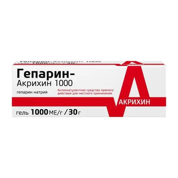 Гепарин- Акрихин 1000 гель 30г. ^