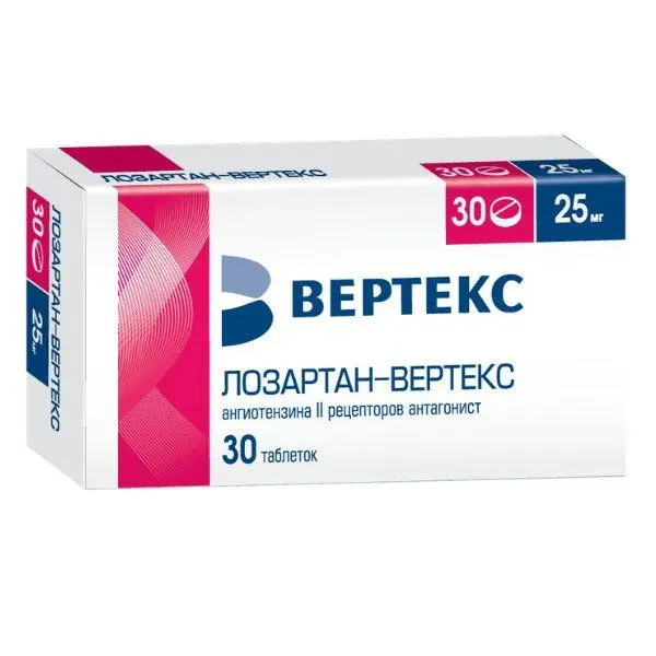 Лозартан 25мг №30 таб п/пл/о ^