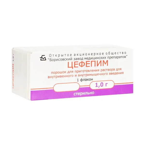 Цефепим пор д/р-ра в/в в/м 1г инд. уп ^