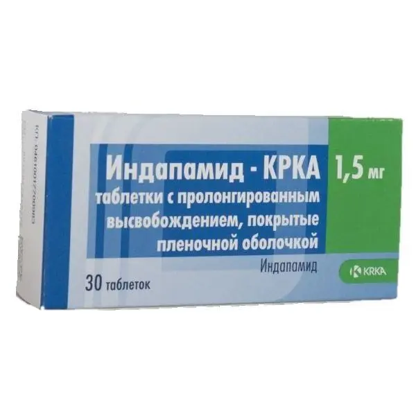 Индапамид-КРКА 1,5мг №30 таб с пролонг. высв.п/о