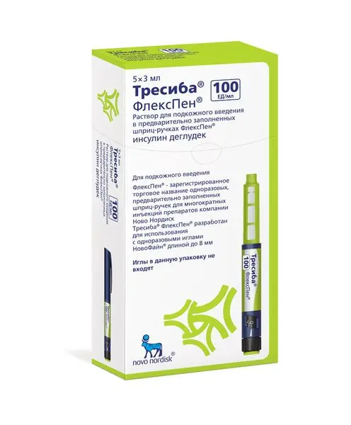 Тресиба 100ед/мл 3мл №5 картридж в шприц-ручке Флекспен р-р п/к ^