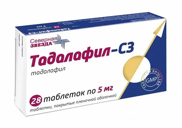 Тадалафил- СЗ таб п/п/о 5мг №30 ^ Тадалафил- СЗ таб п/п/о 5мг №30 ^