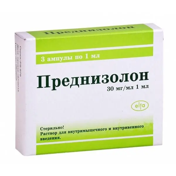 Преднизолон Эльфа р-р д/ин.30мг 1мл амп №25 ^ Преднизолон Эльфа р-р д/ин.30мг 1мл амп №25 ^