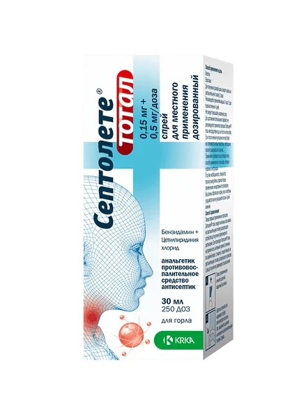 Септолете Тотал 0,00015+0.0005/доза спрей 30мл^