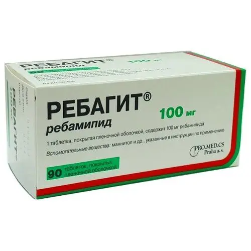 Ребагит 100мг №90 таб. п/о Ребагит 100мг №90 таб. п/о