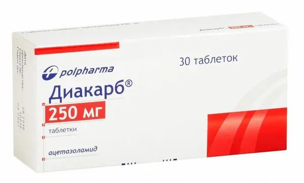 Диакарб 250мг таб №30 ^