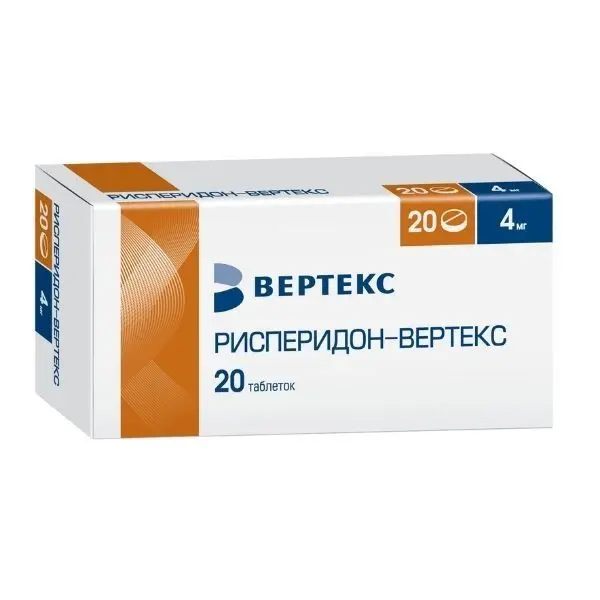 Рисперидон-Вертекс 4мг №20 таб п/пл/об ^