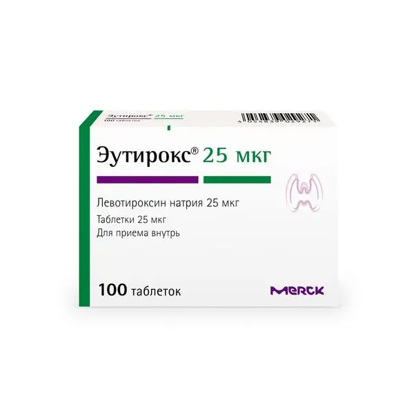 Эутирокс 25мкг таб №100.^ Эутирокс 25мкг таб №100.^