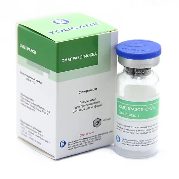Омепразол лиоф. для пр. р-ра для инф. 40мг фл №1