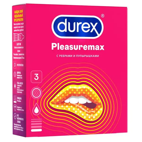 Презервативы Durex №3 Pleasuremax (с ребр./пупыр.)