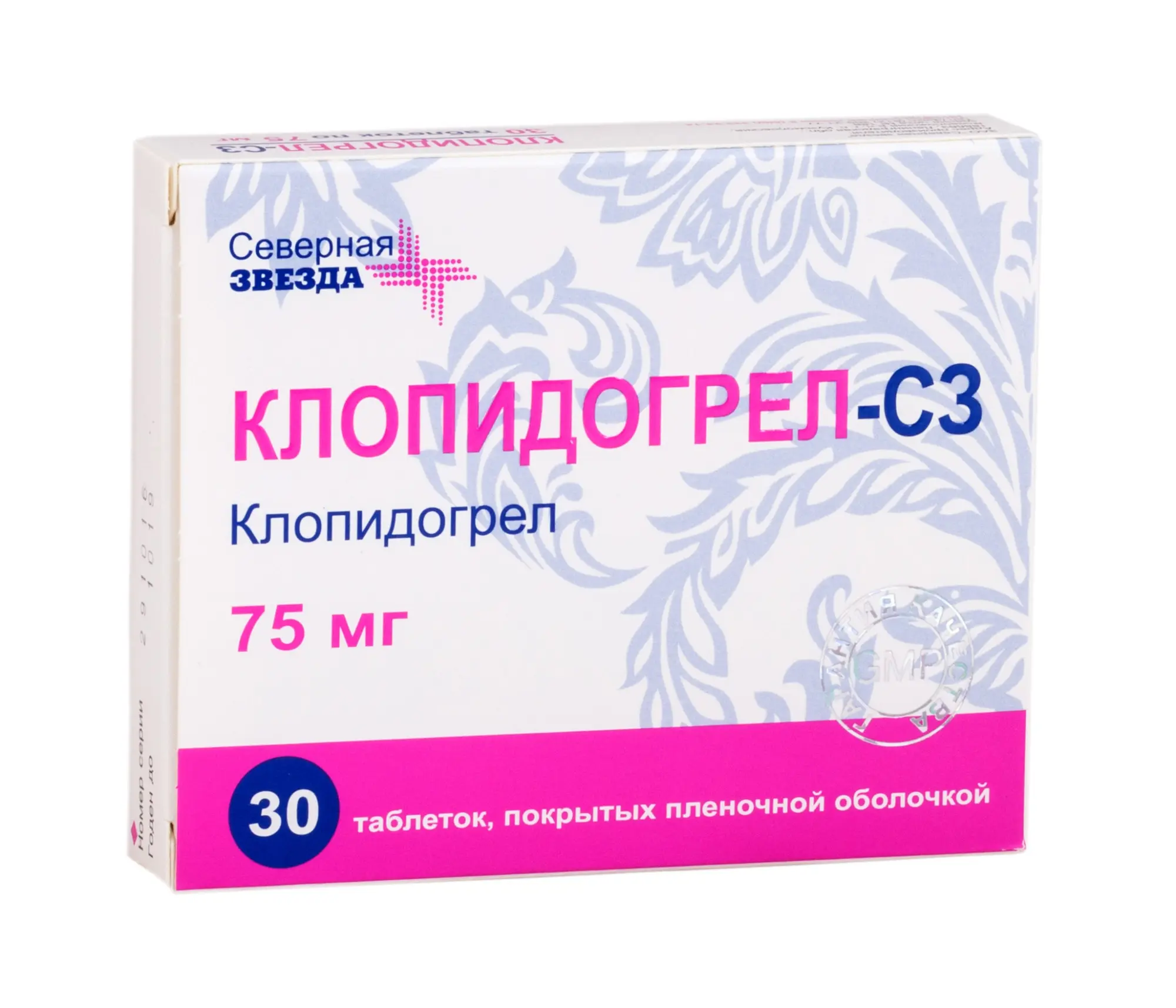 Клопидогрел-СЗ 75мг №28 таб п/о ^ Клопидогрел-СЗ 75мг №28 таб п/о ^