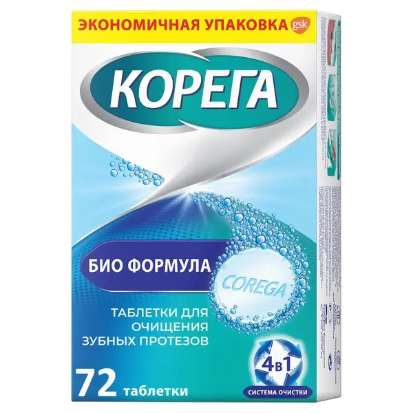 Корега Биоформула таб д/обр. зуб. протез №72 Корега Биоформула таб д/обр. зуб. протез №72