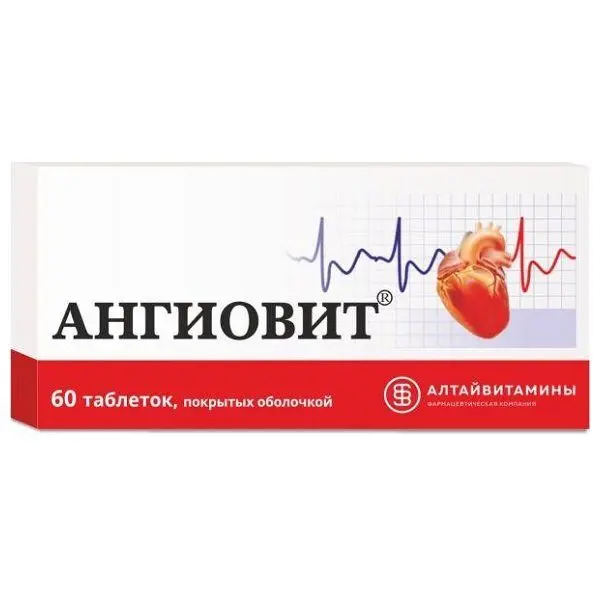 Ангиовит таб п/о №60 ^ Ангиовит таб п/о №60 ^