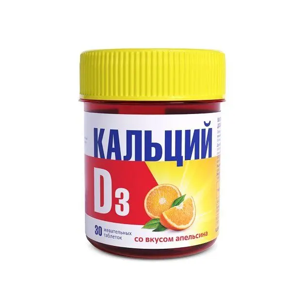 Кальций Д3 Никомед таб. жев. 500мг+200ме №60 Апельсин^ Кальций Д3 Никомед таб. жев. 500мг+200ме №60 Апельсин^
