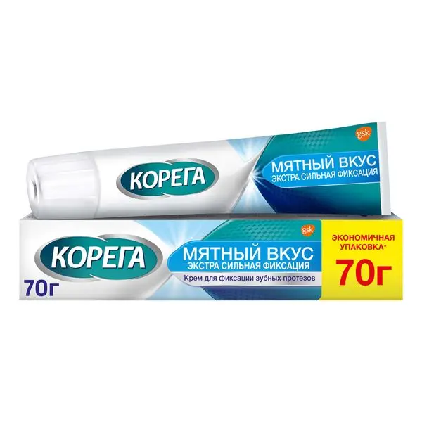 Корега экстра крем сильный д/фикс.зуб.протезов 70г (мята) Корега экстра крем сильный д/фикс.зуб.протезов 70г (мята)