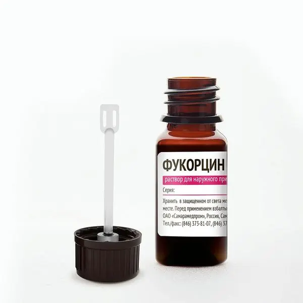 Фукорцин 10мл р-р д/наруж.прим. с помазком ^ Фукорцин 10мл р-р д/наруж.прим. с помазком ^